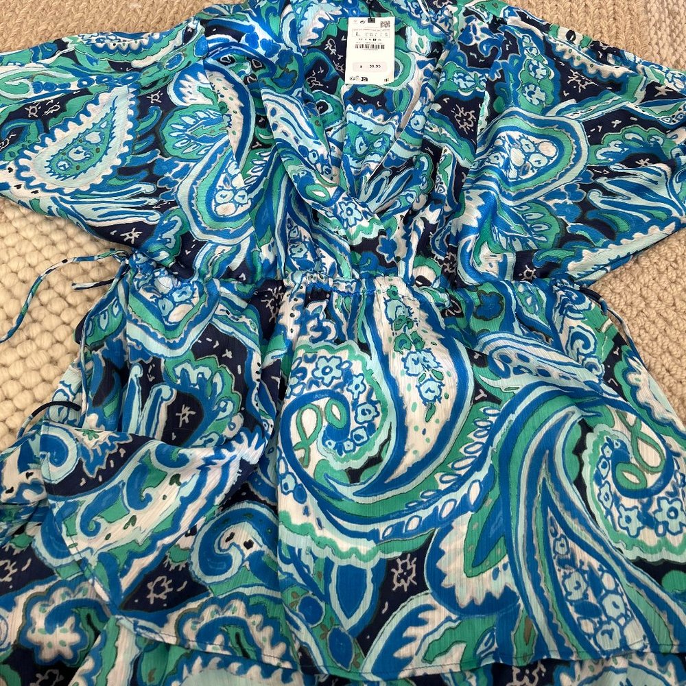 Zara printed mini vacation dress